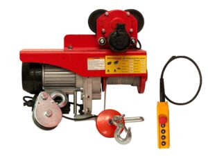 Tecle Elec Con Carro Indust, 600/1200kg, 6/12m, Lic. Jap Rojo