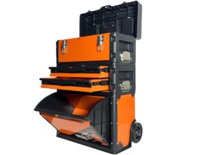 Caja Carro Herramienta Metálica Ruedas 3 En 1 Multifunción