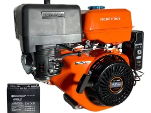 Motor Bencinero Lutian 15 HP 407cc Eje Horizontal 25.4mm Arranque Eléctrico